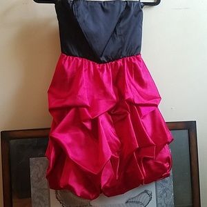 Strapless black and red dress